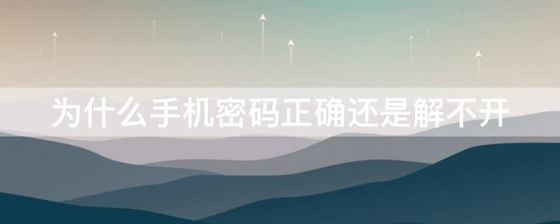 为什么手机密码正确还是解不开