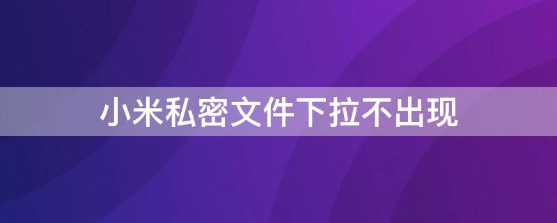 小米私密文件下拉不出现