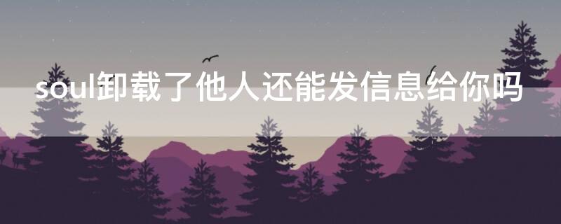 soul卸载了他人还能发信息给你吗