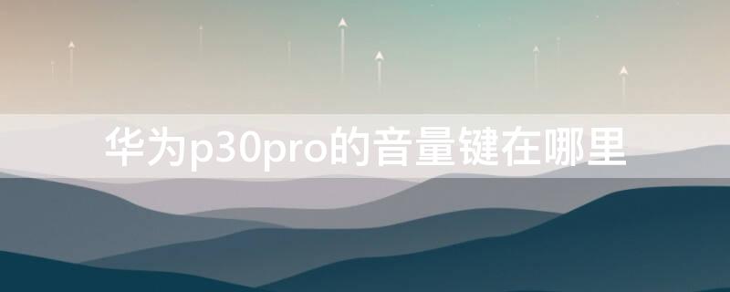 华为p30pro的音量键在哪里