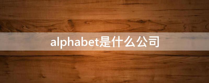 alphabet是什么公司