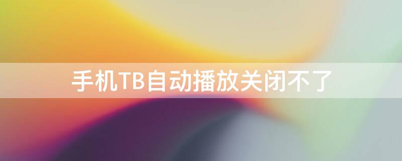 手机TB自动播放关闭不了