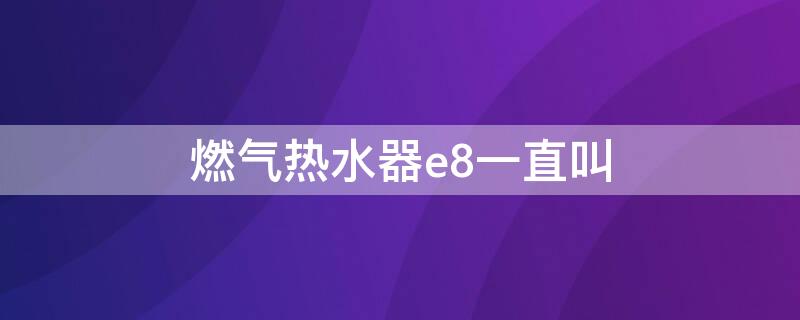 燃气热水器e8一直叫