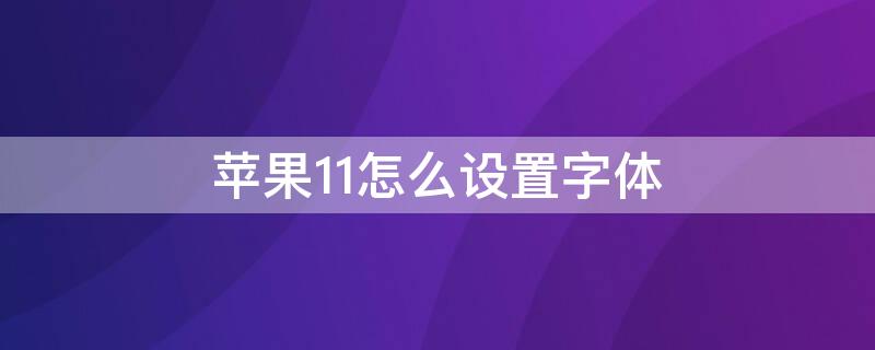 iPhone11怎么设置字体