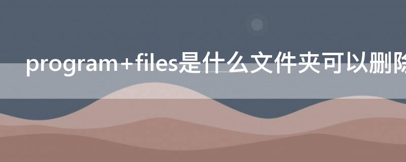 program files是什么文件夹可以删除吗