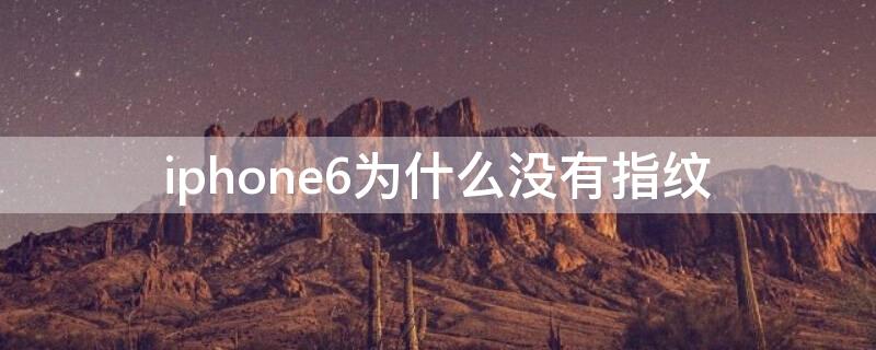 iPhone6为什么没有指纹