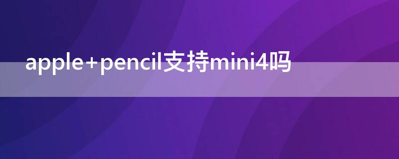 apple pencil支持mini4吗