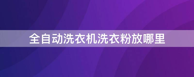 全自动洗衣机洗衣粉放哪里