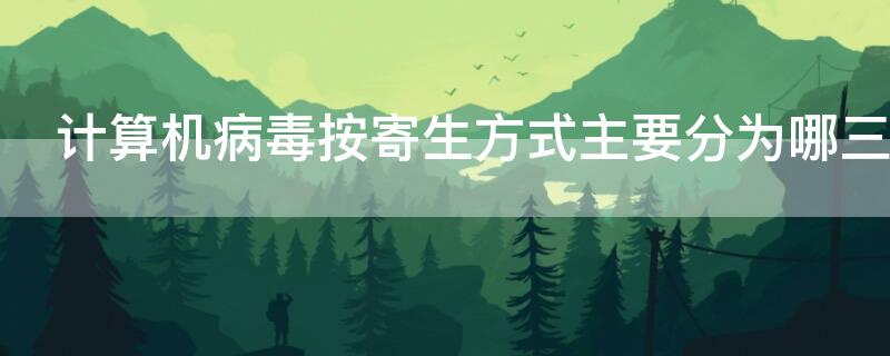 计算机病毒按寄生方式主要分为哪三种