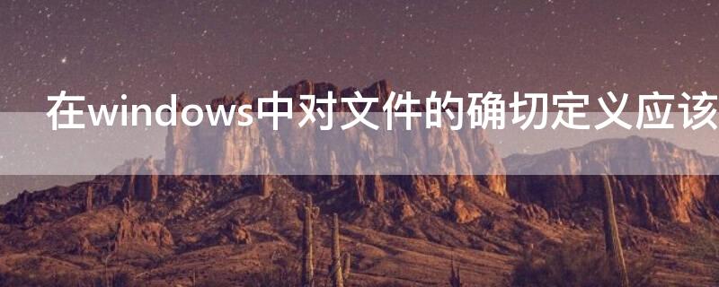 在windows中对文件的确切定义应该是