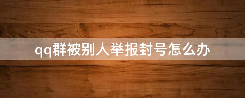 qq群被别人举报封号怎么办