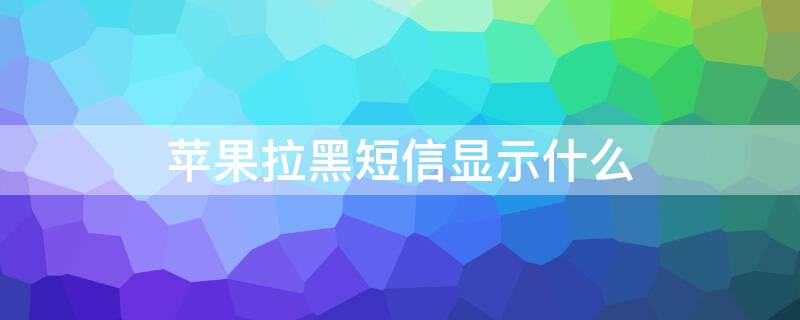 iPhone拉黑短信显示什么