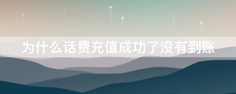 为什么话费充值成功了没有到账