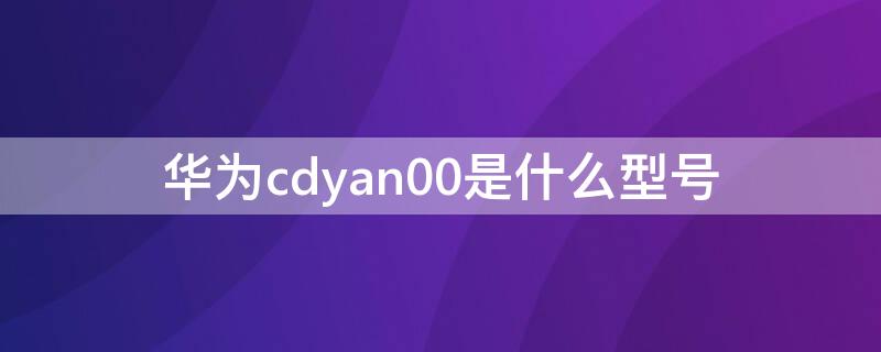 华为cdyan00是什么型号