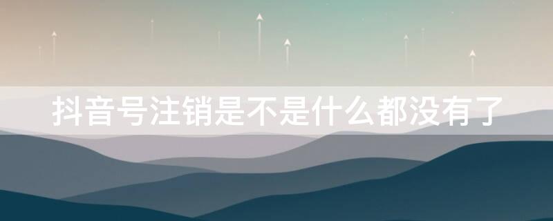 抖音号注销是不是什么都没有了