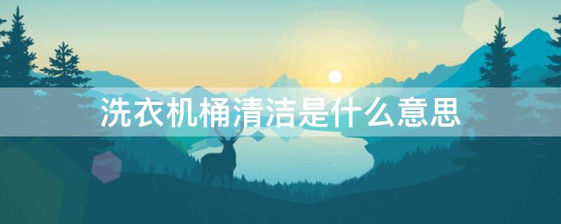 洗衣机桶清洁是什么意思