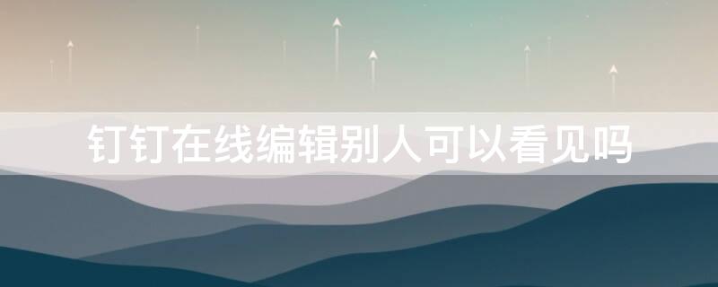 钉钉在线编辑别人可以看见吗