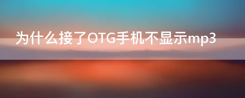 为什么接了OTG手机不显示mp3