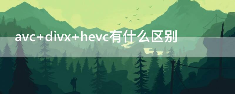 avc divx hevc有什么区别