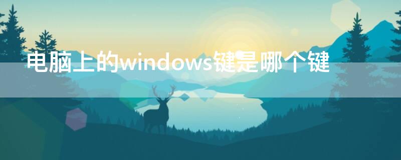 电脑上的windows键是哪个键