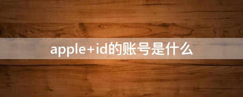 apple id的账号是什么