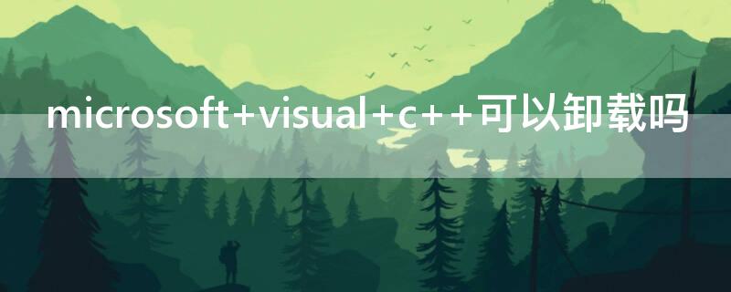 microsoft visual c++可以卸载吗