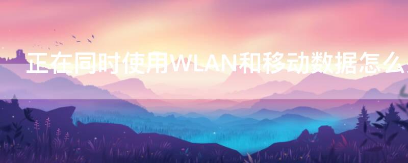 正在同时使用WLAN和移动数据怎么关闭