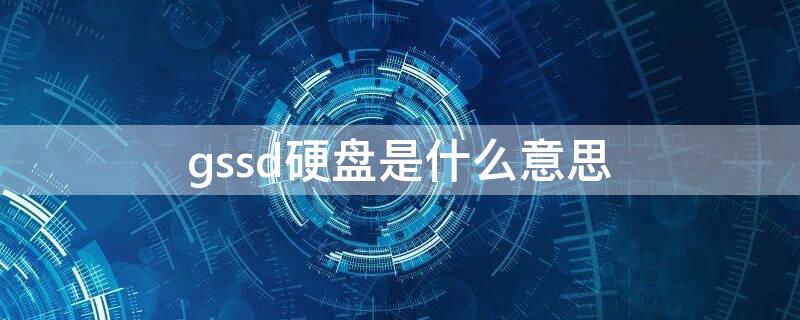 gssd硬盘是什么意思