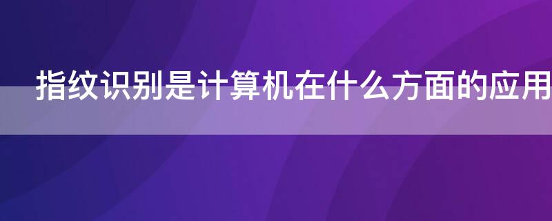 指纹识别是计算机在什么方面的应用