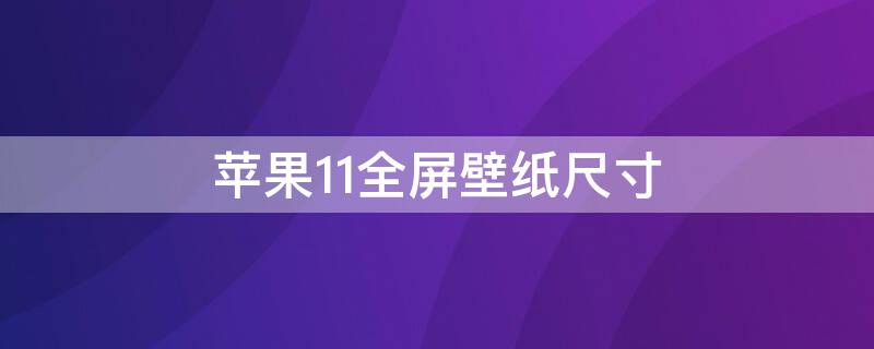 iPhone11全屏壁纸尺寸