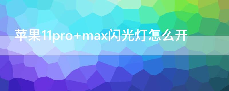 iPhone11pro max闪光灯怎么开