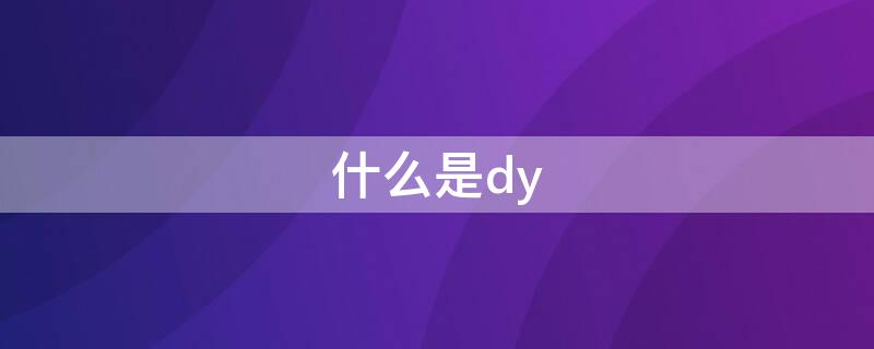 什么是dy