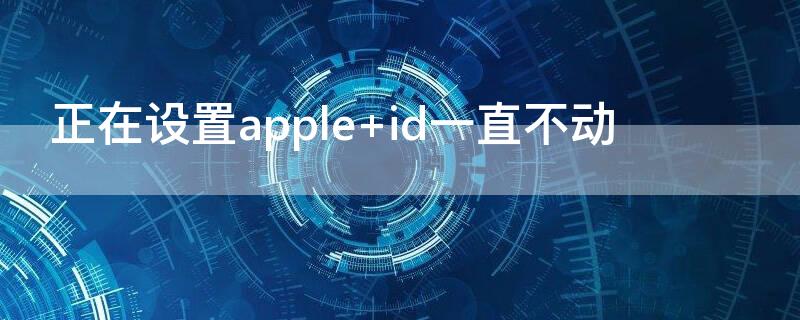 正在设置apple id一直不动