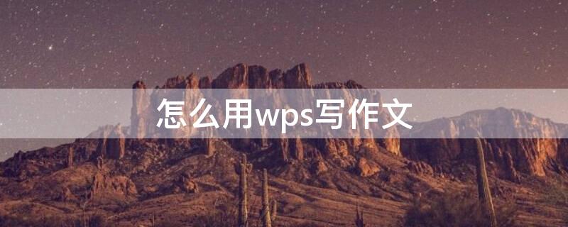 怎么用wps写作文