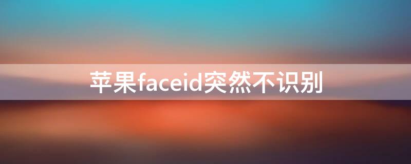 iPhonefaceid突然不识别