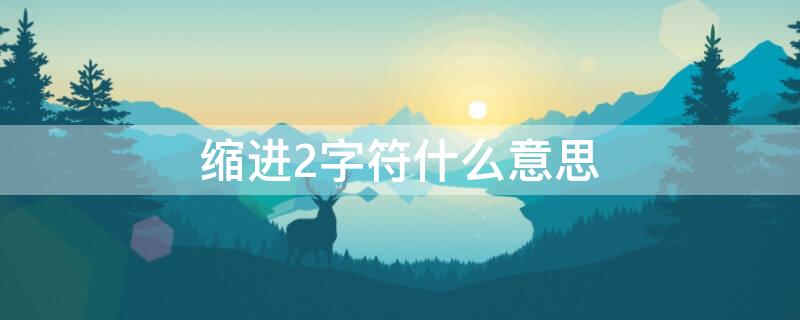 缩进2字符什么意思