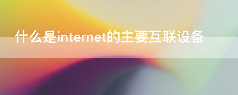 什么是internet的主要互联设备