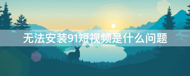 无法安装91短视频是什么问题