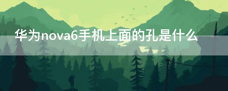 华为nova6手机上面的孔是什么（华为nova6上面的小孔是什么）