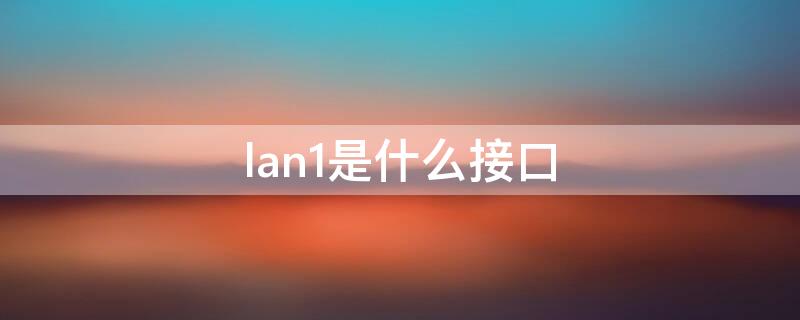 lan1是什么接口（lan1接口）