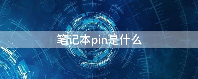 笔记本pin是什么 笔记本pin是什么意思