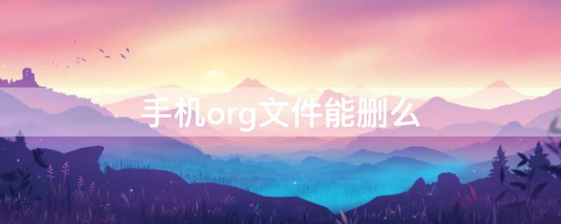 手机org文件能删么（手机可删的文件）