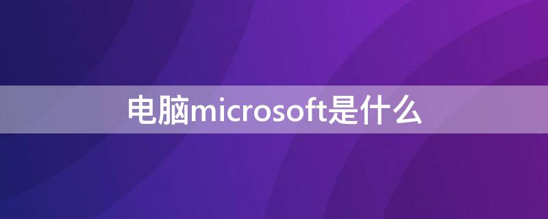 电脑microsoft是什么