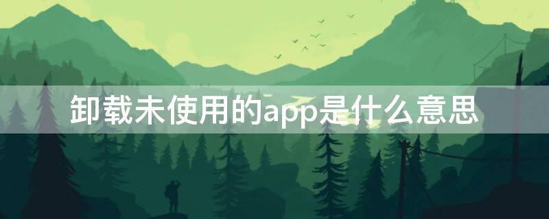 卸载未使用的app是什么意思（卸载未使用的app是什么意思多久）