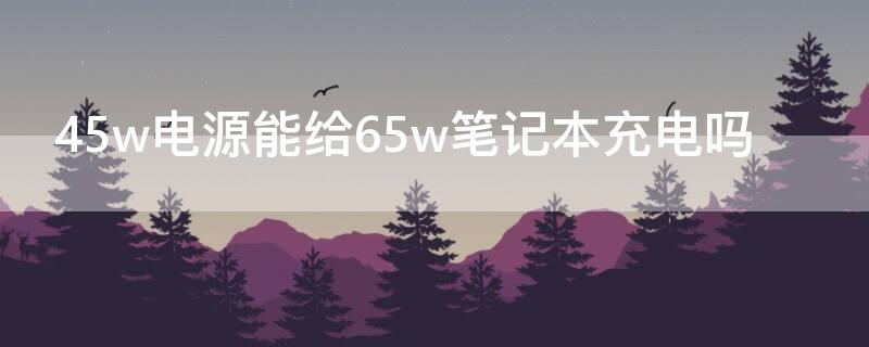 45w电源能给65w笔记本充电吗