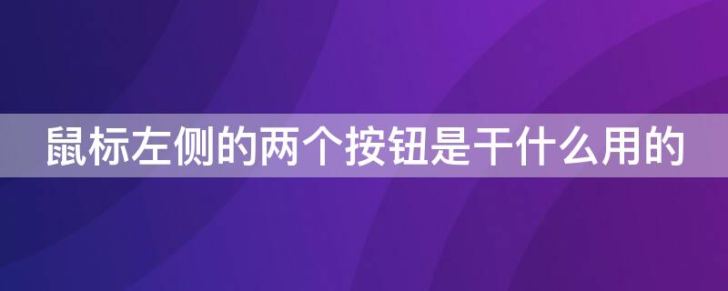 鼠标左侧的两个按钮是干什么用的 鼠标左面两个按钮的作用