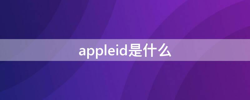 appleid是什么 appleid是什么形式