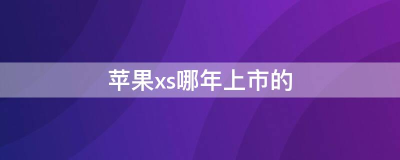 iPhonexs哪年上市的（iphonexs什么时候在国内上市的）