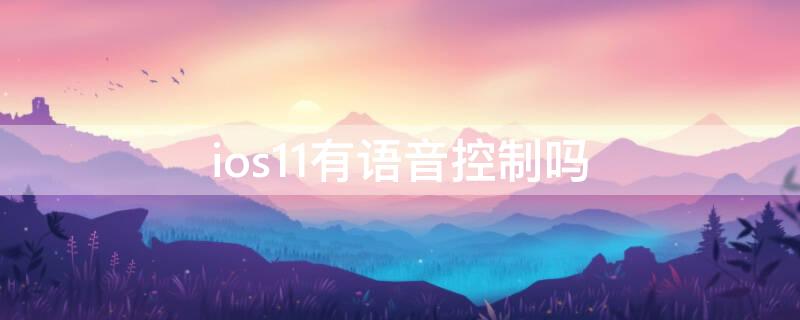 ios11有语音控制吗 ios的语音控制