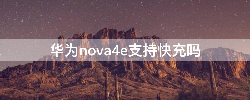 华为nova4e支持快充吗（华为nova4e支持快充吗?）